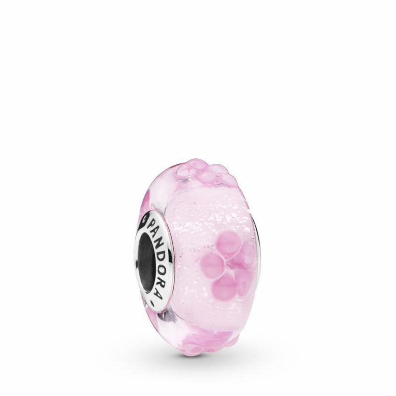 Pandora Pink Flower Glass Charm - Sterling Silver/Glass/Pink - Canada | RM2180NW